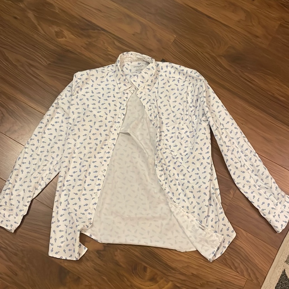 Paper denim&cloth Size Large casual pineapple print button shirt